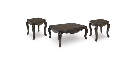 T617 Dark Brown Occasional Table Set