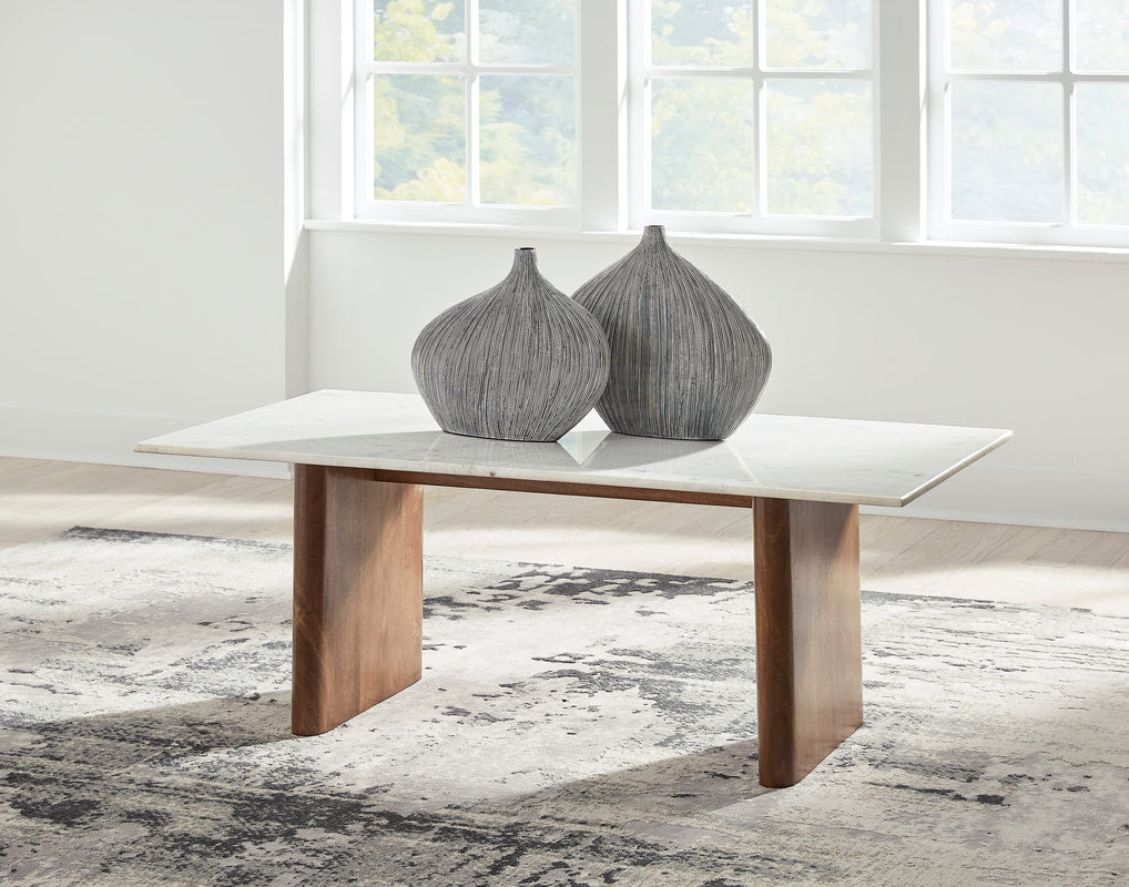 T662-1 White & Brown Cocktail Table