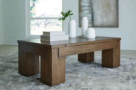 T763-9 Warm Brown Lift Top Cocktail Table