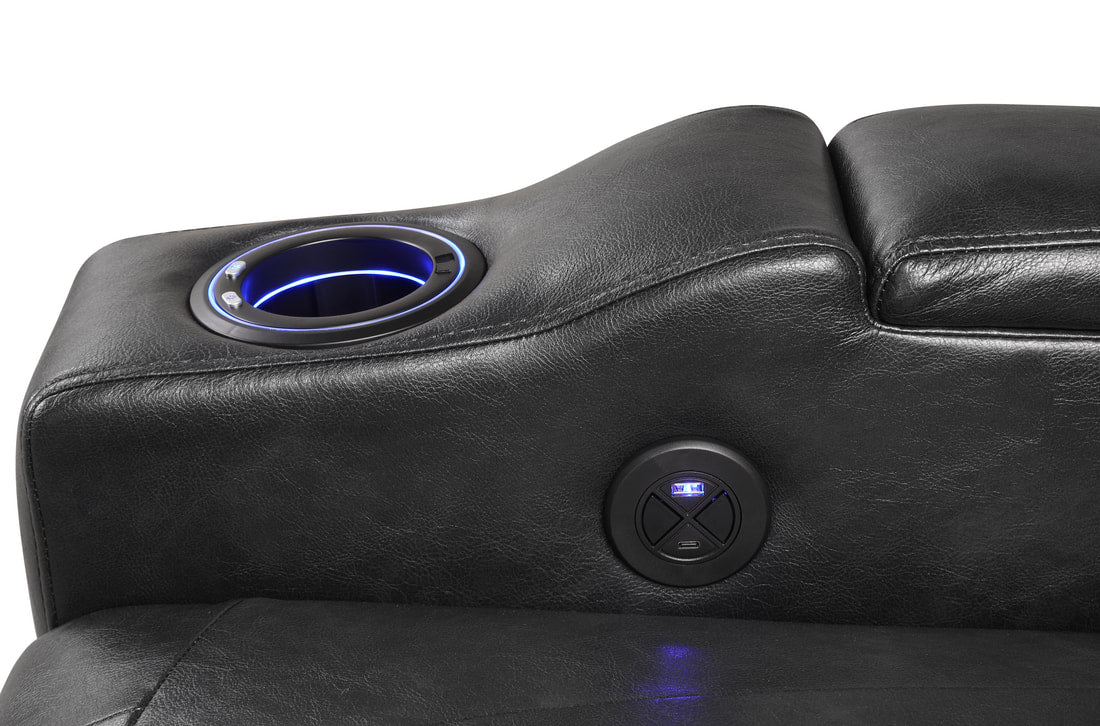 TOPGUN2 Black - Power Recliner (Bluetooth Speaker + Led Light)