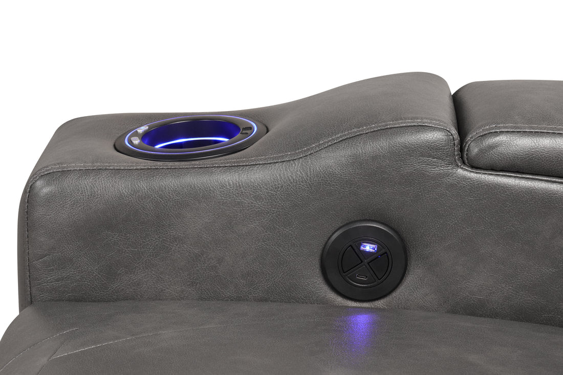 TOPGUN2 Dark Gray - Power Recliner (Bluetooth Speaker + Led Light)