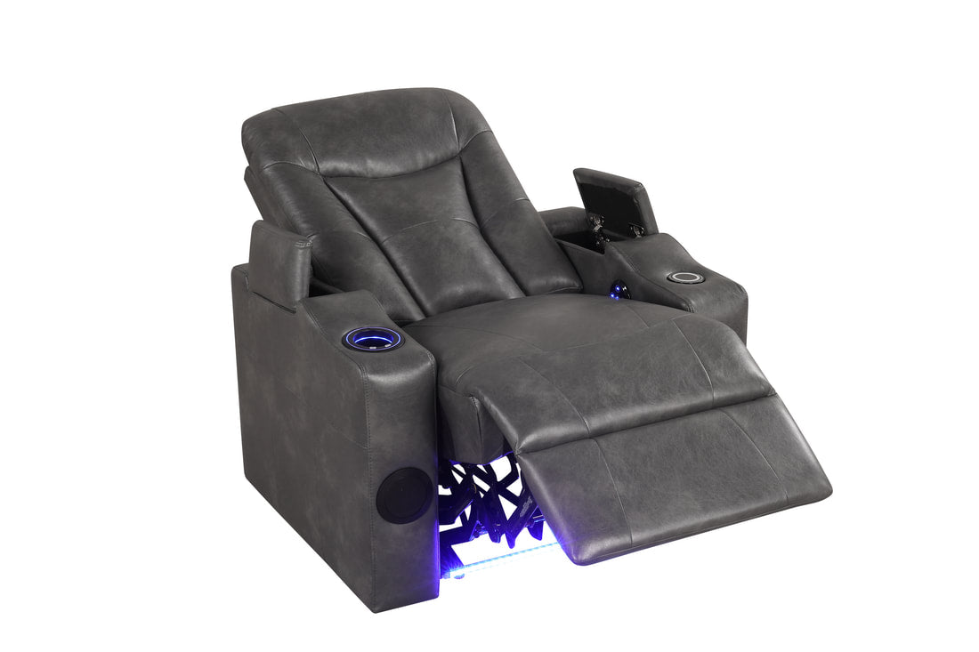TOPGUN2 Dark Gray - Power Recliner (Bluetooth Speaker + Led Light)