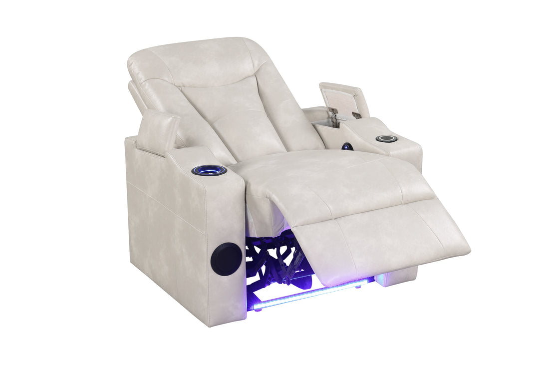 TOPGUN2 Ivory - Power Recliner (Bluetooth Speaker + Led Light)