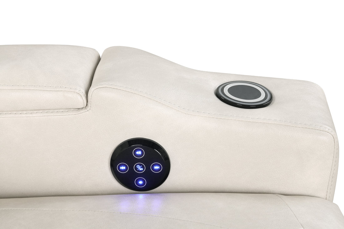TOPGUN2 Ivory - Power Recliner (Bluetooth Speaker + Led Light)
