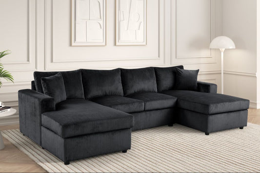 Terasa - Black Double Chaise Sectional