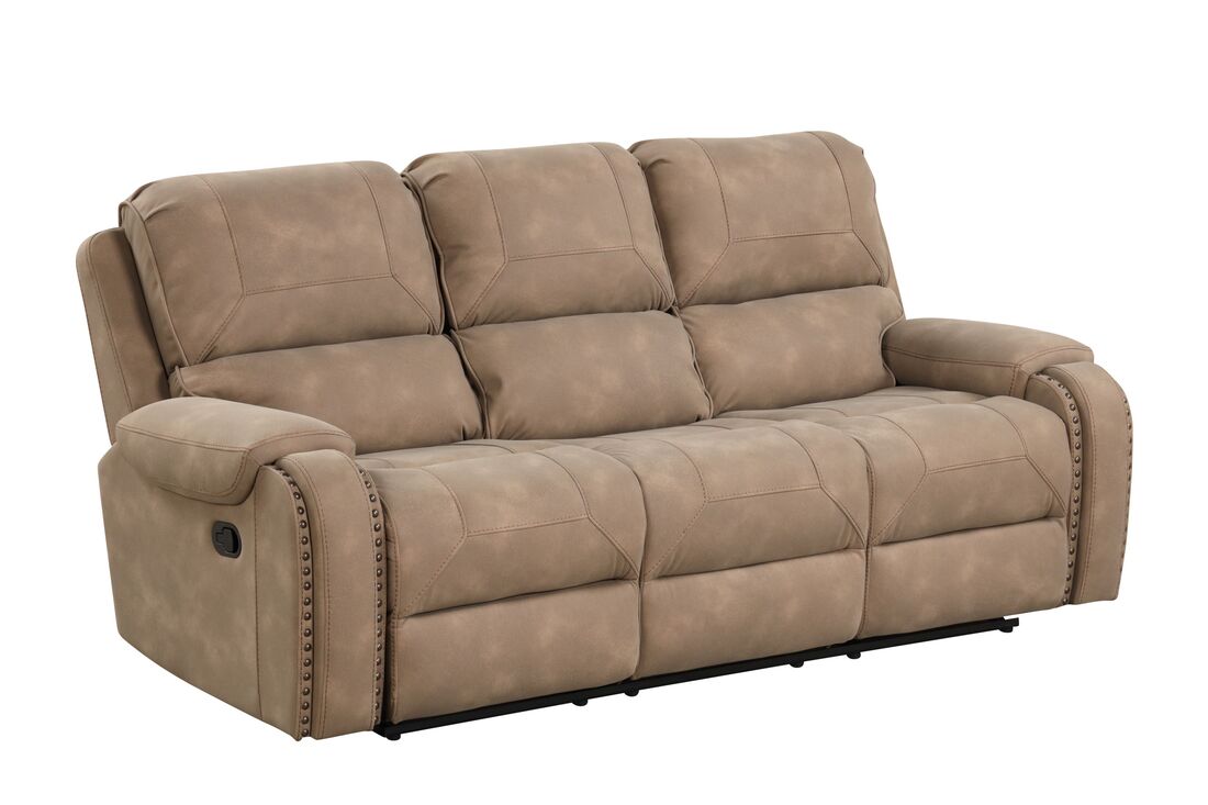3pcs Titan Light Brown Palomino Reclining Sofa Set