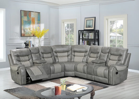 S1988 Phoenix II Grey Reclining Sectional