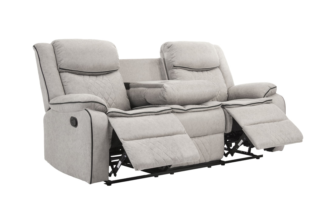 3pcs Weston Stone Fabric Reclining Sofa Set