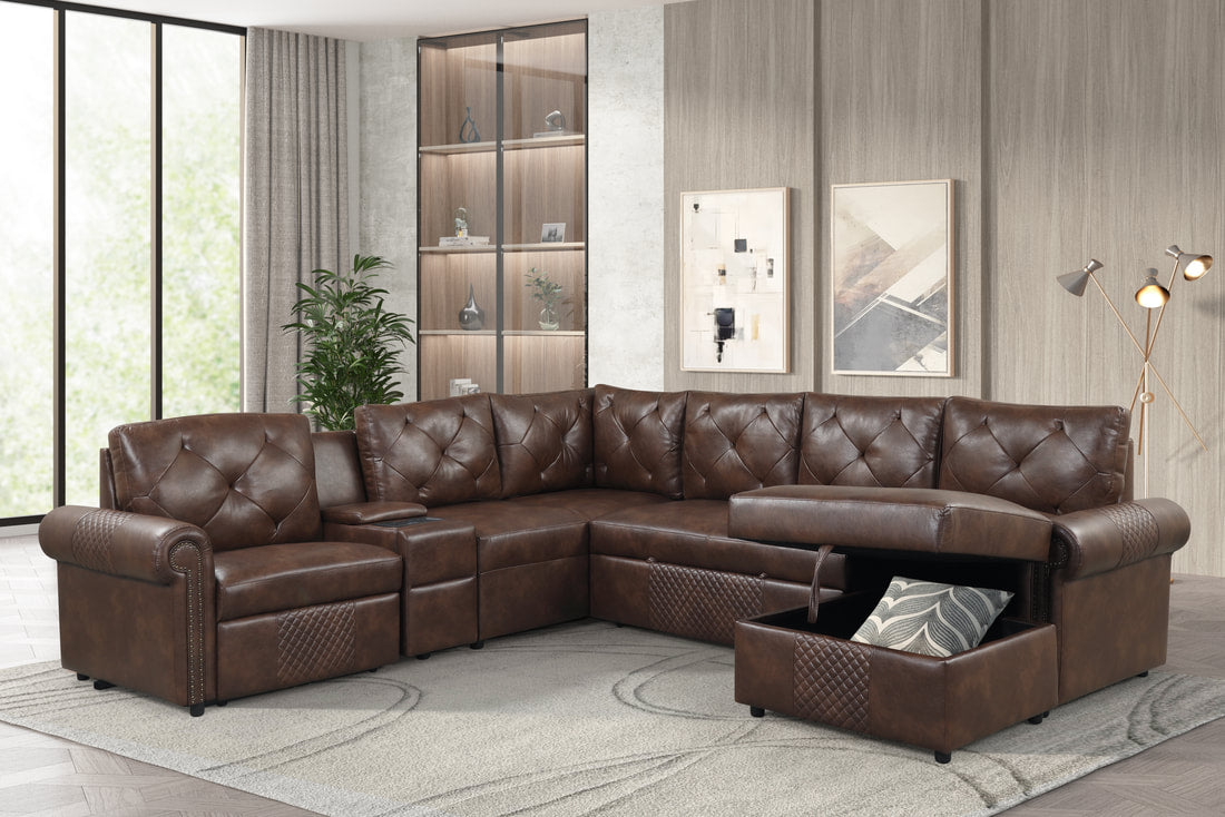 Winston Brown Power Reclining Sectional