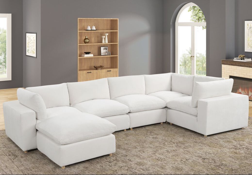 XLCLOUD BEIGE2 Sectional + Ottoman Set