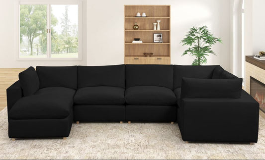 XLCLOUD BLACK2 Sectional + Ottoman Set