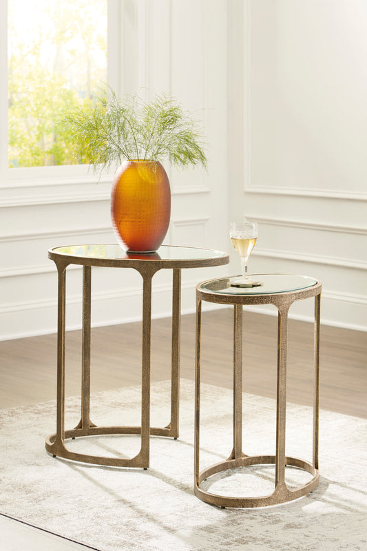 2pcs A4000624 Gold Accent Table Set