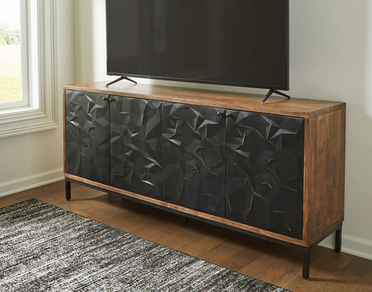 A4000649 Black & Brown Accent Cabinet