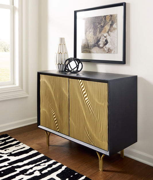 A4000654 Black & Gold Accent Cabinet