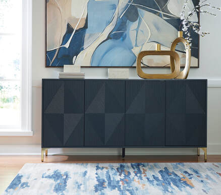 A4000677 Dark Blue Accent Cabinet