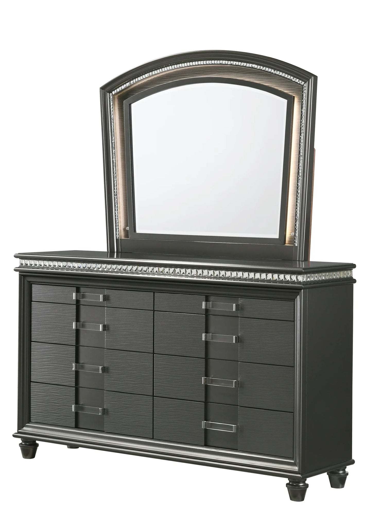 5pcs Adira Grey LED Bedroom Set