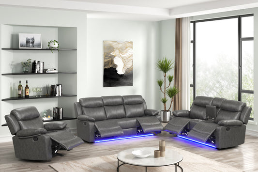 3PC Aiden Gray Reclining Set