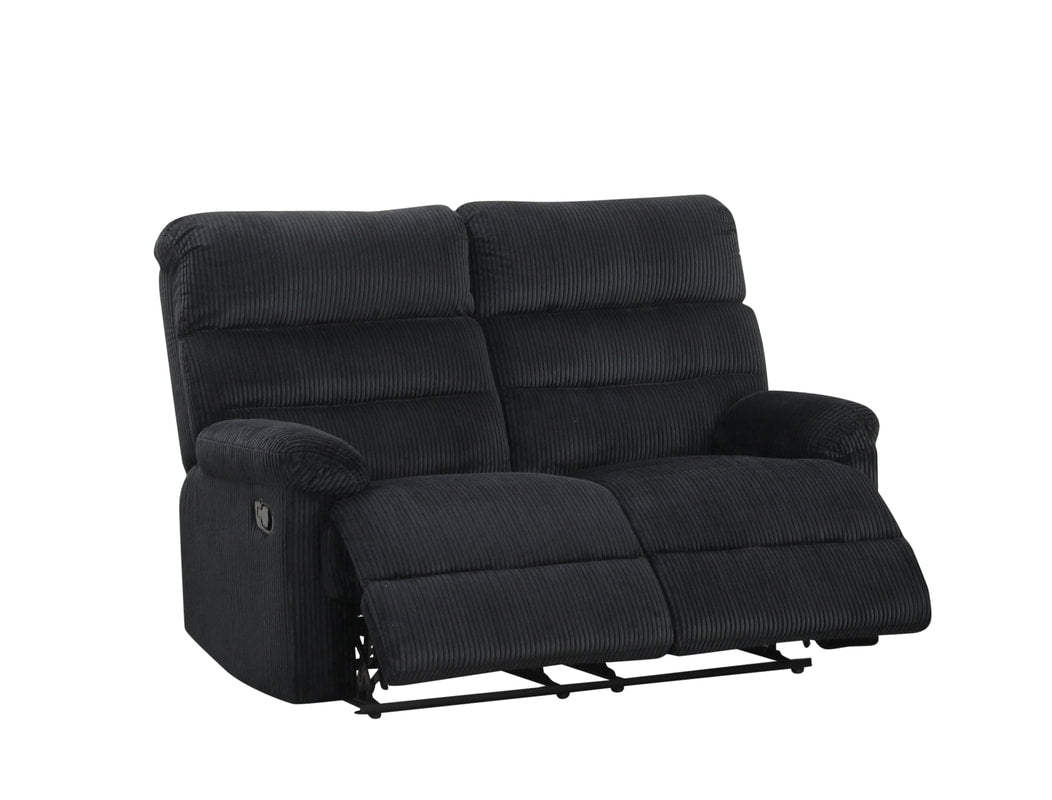 3pcs Albert Black Reclining Sofa Set