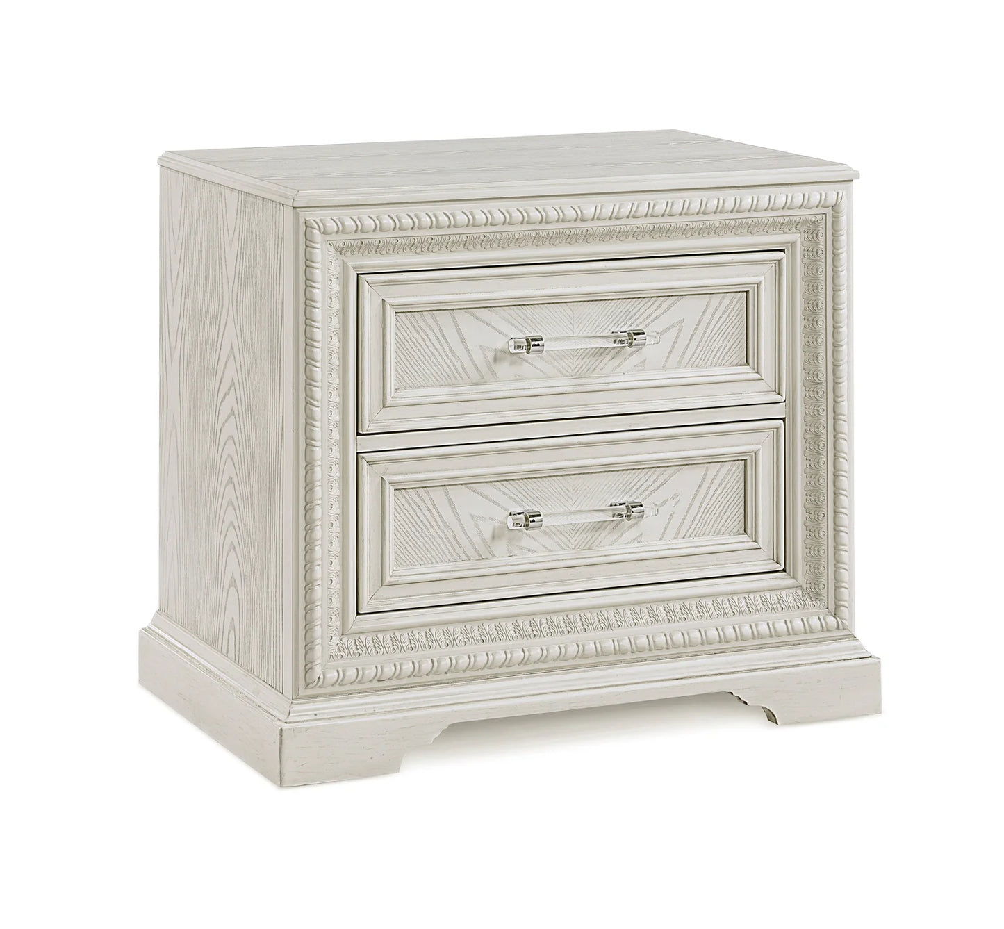 5pcs Alexandria White Wood Finish Bedroom Set