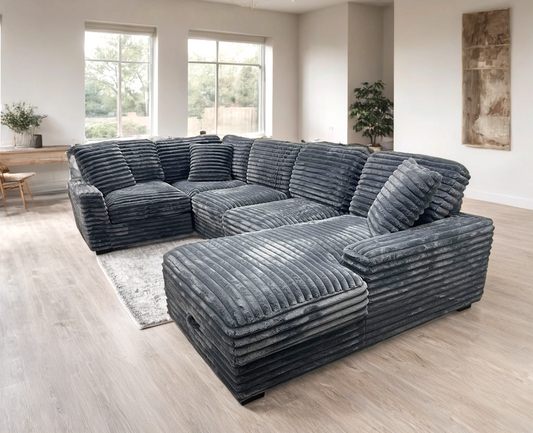 Alisson Charcoal Oversized Sectional