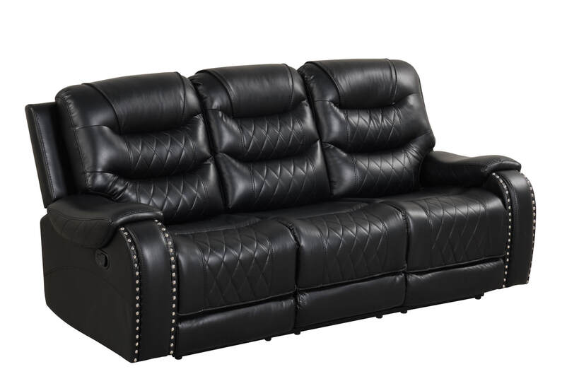 3pcs Ashley2001 Black Oversized Reclining Sofa Set