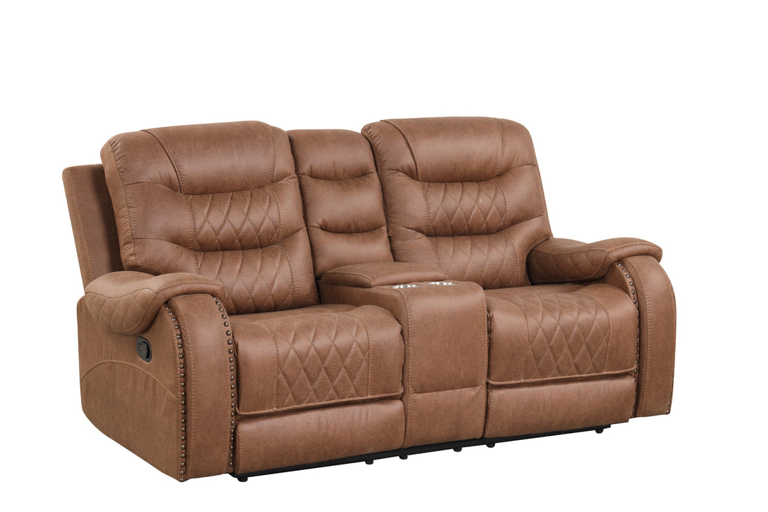 3pcs Ashley Light Brown Palomino Reclining Sofa Set