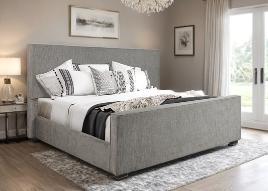 Ava Grey Fabric Bed Frame