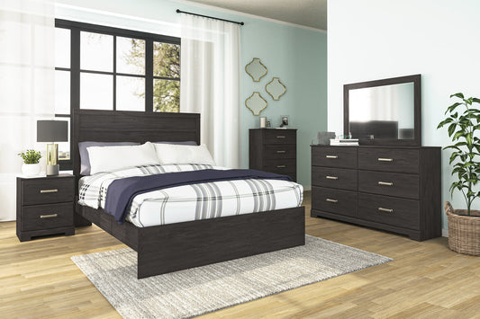5pcs or 4pcs Ashley B2589 Charcoal Wood Finish Bedroom Set