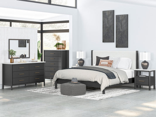 5pcs Ashley B2616 Black & White Bedroom Set
