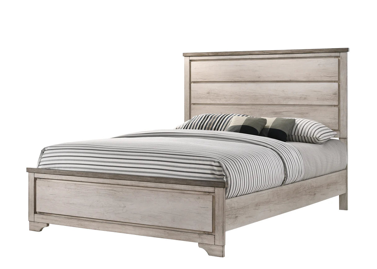5pcs Patterson Natural Wood Finish Bedroom Set