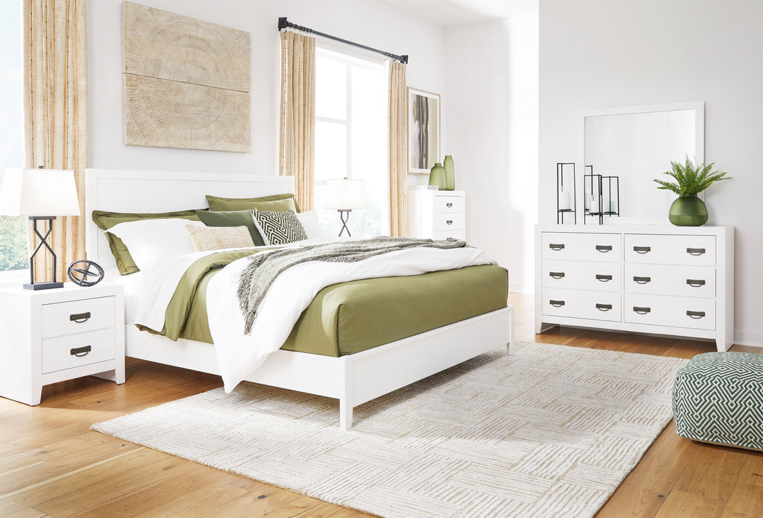 5pcs or 4pcs Ashley B427 White Wood Finish Bedroom Set