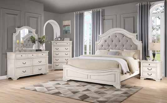 5pcs or 4pcs B6000 Antique White Bedroom Set