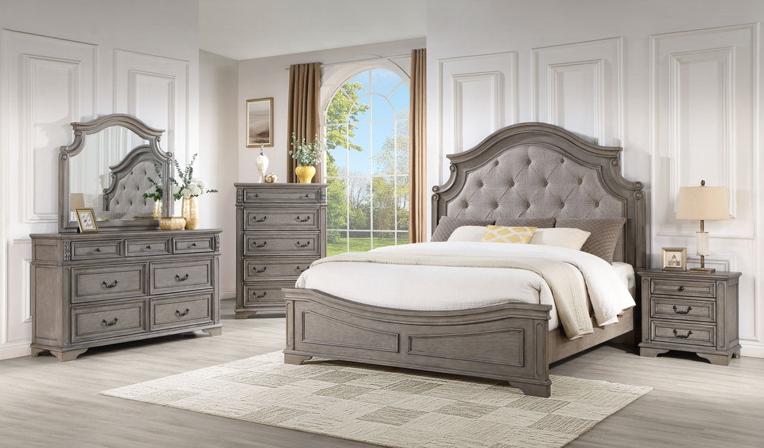 5pcs or 4pcs B6010 Antique Grey Bedroom Set