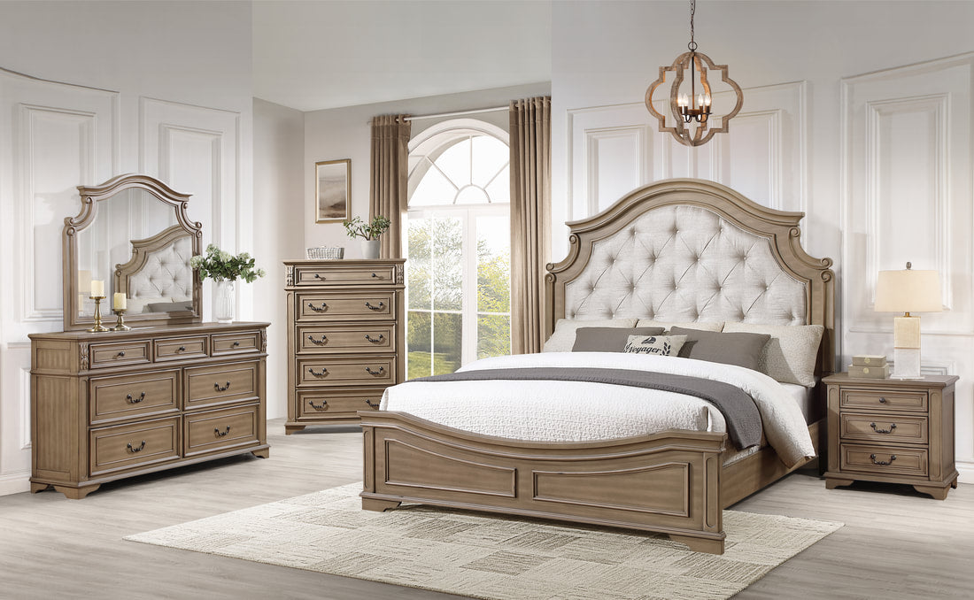 5pcs or 4pcs B6030 Light Brown Bedroom Set