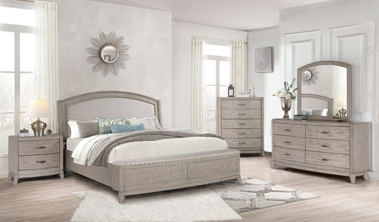 5pcs B8000 Light Grey Bedroom Set