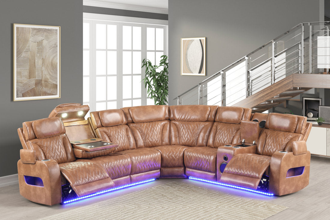 Barcelona Brown Power Reclining Sectional