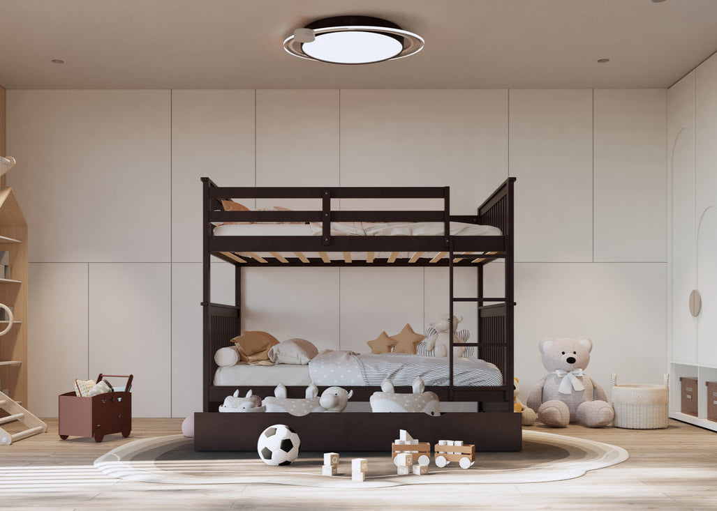 BB30 Full/Full Bunk Bed w/Twin Trundle Espresso