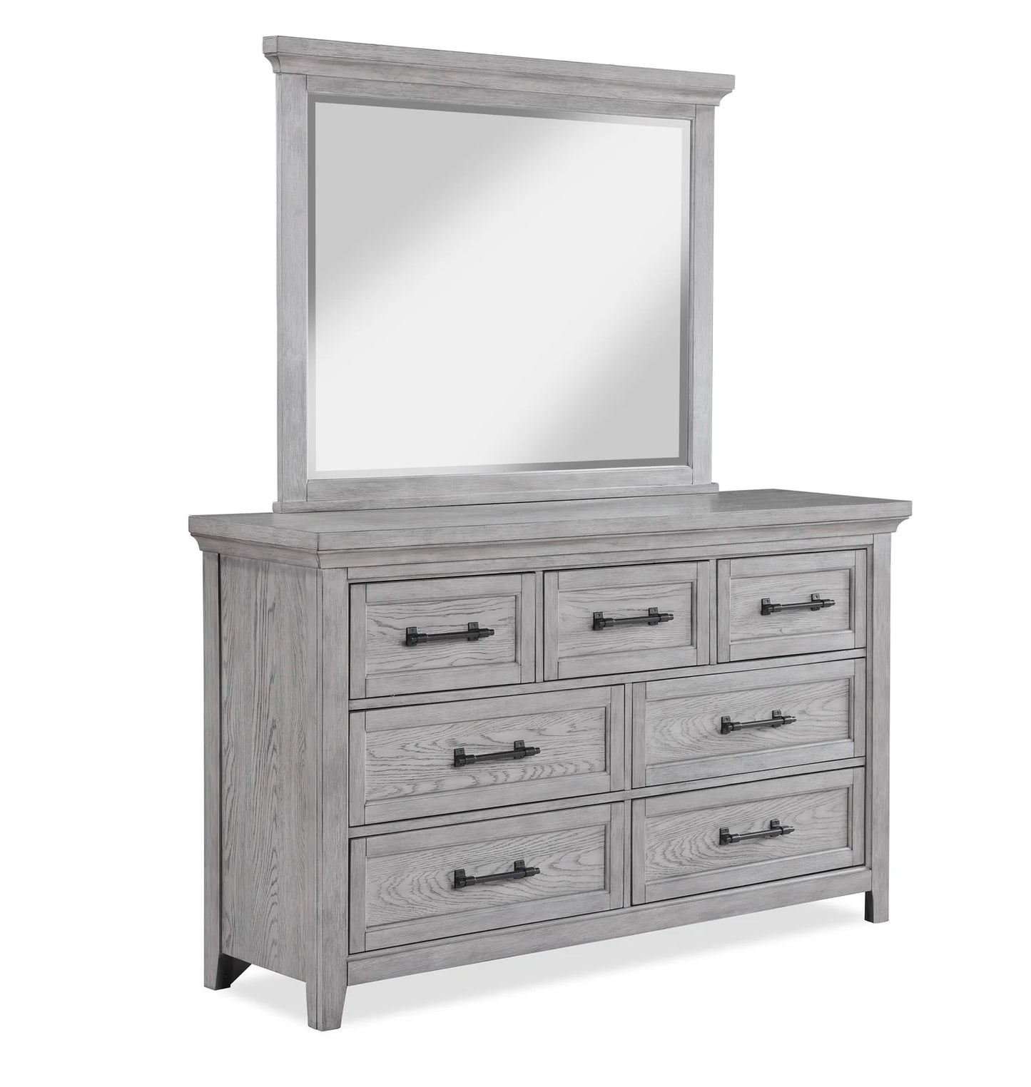 5pcs Beckett Grey Wood Finish Bedroom Set
