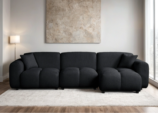 Bella Black Boucle Sectional