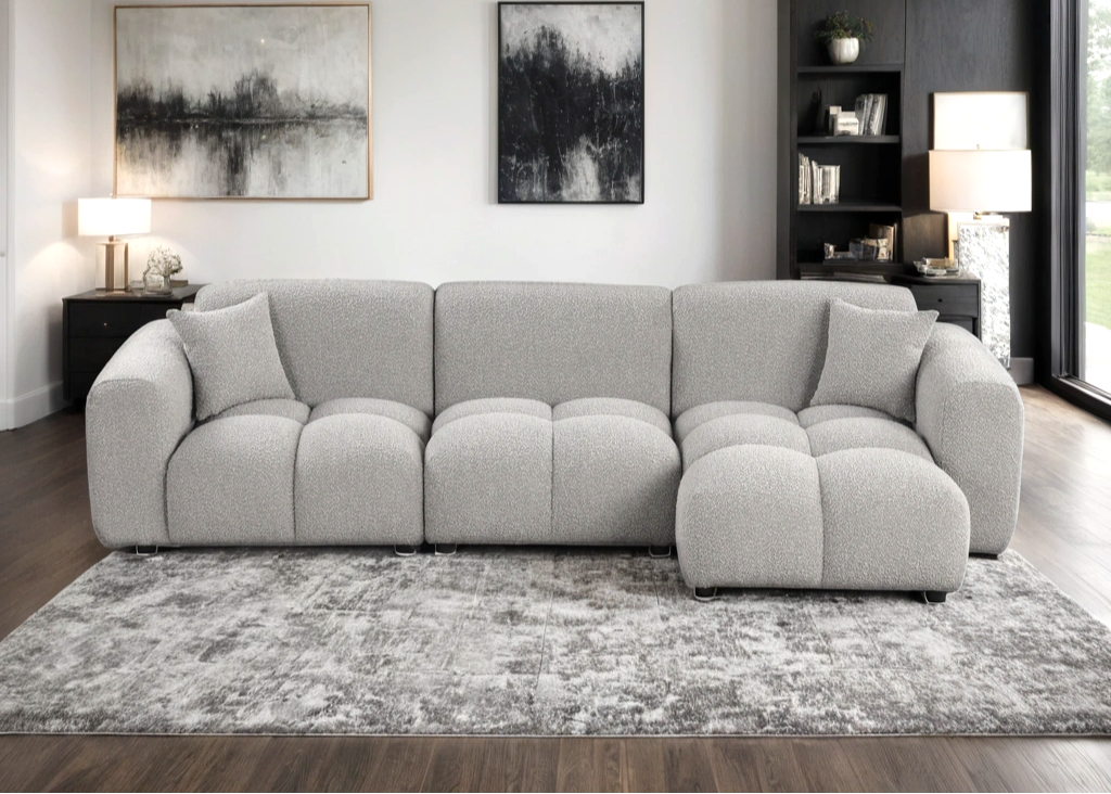Bella Grey Boucle Sectional