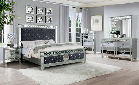 5pcs B1852 Bella Silver & Grey Finish Bedroom Set