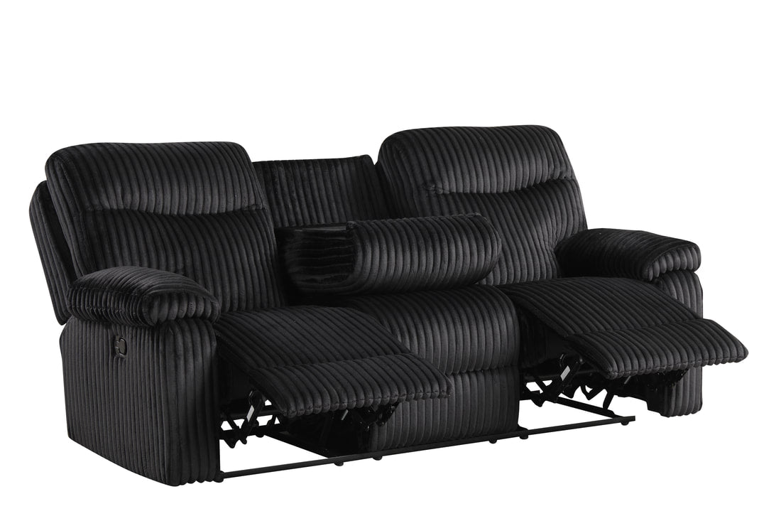 3pcs Bravo Black Fabric Reclining Set