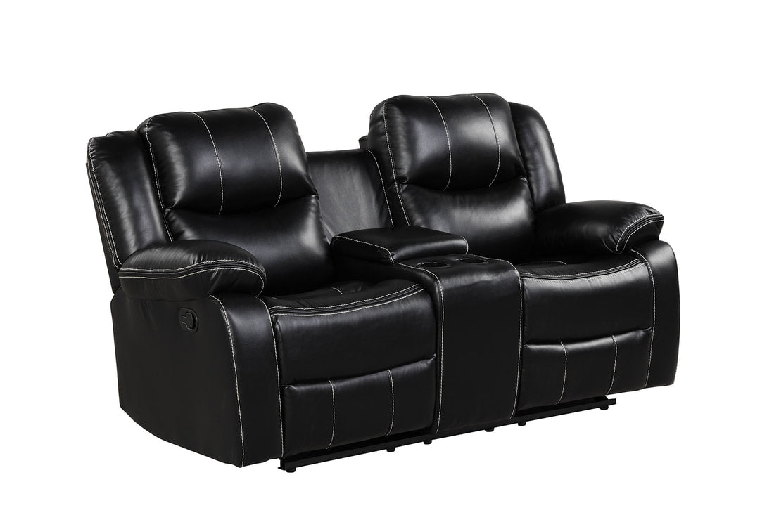 3pcs Carter Black Leather Gel Reclining Sofa Set