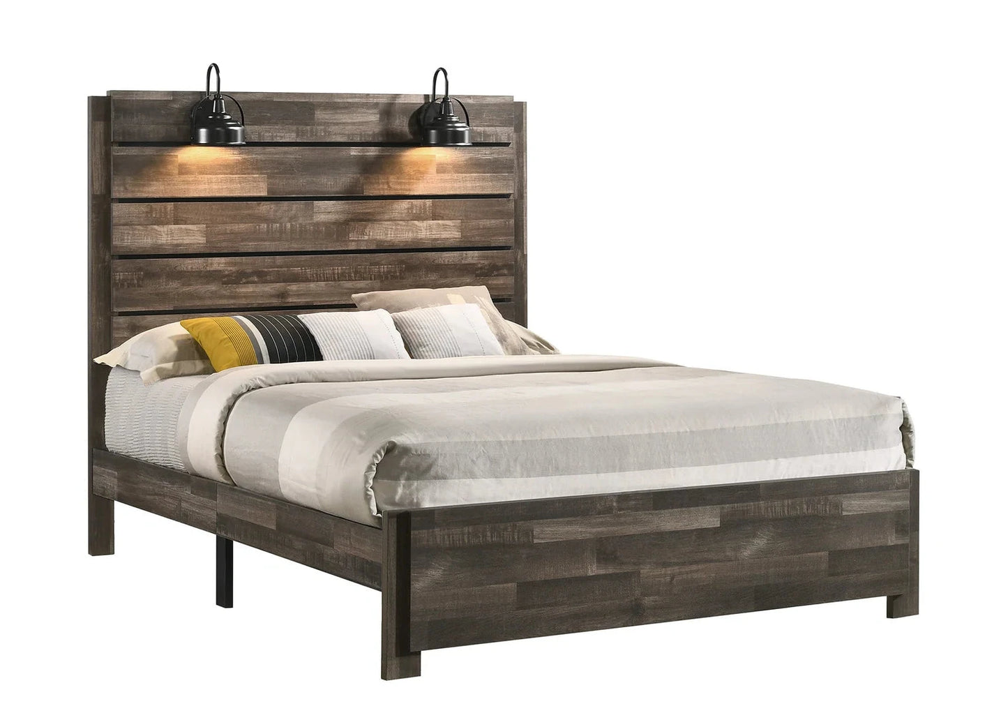 5pcs Carter Brown Wood Finish Bedroom Set