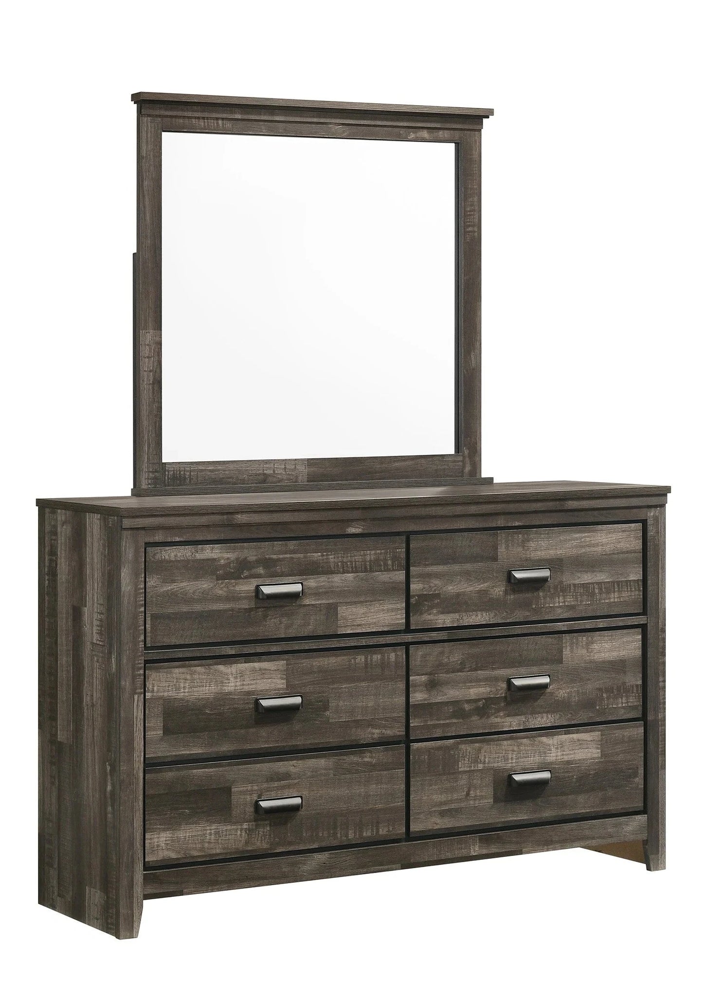5pcs Carter Brown Wood Finish Bedroom Set