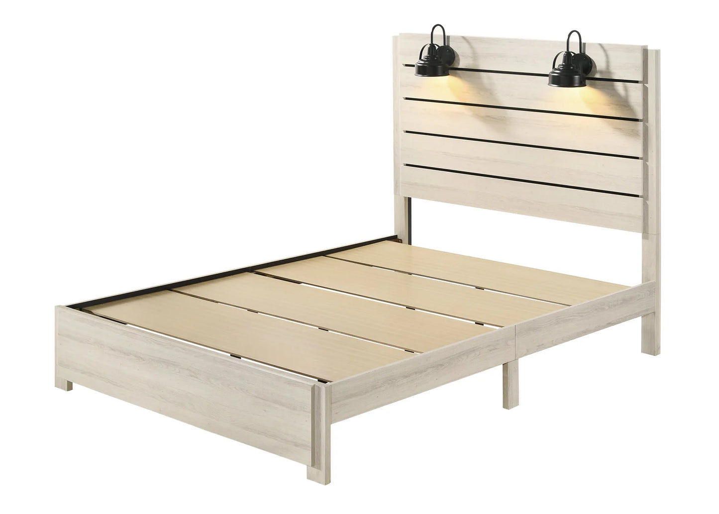 5pcs Carter White Wood Finish Bedroom Set