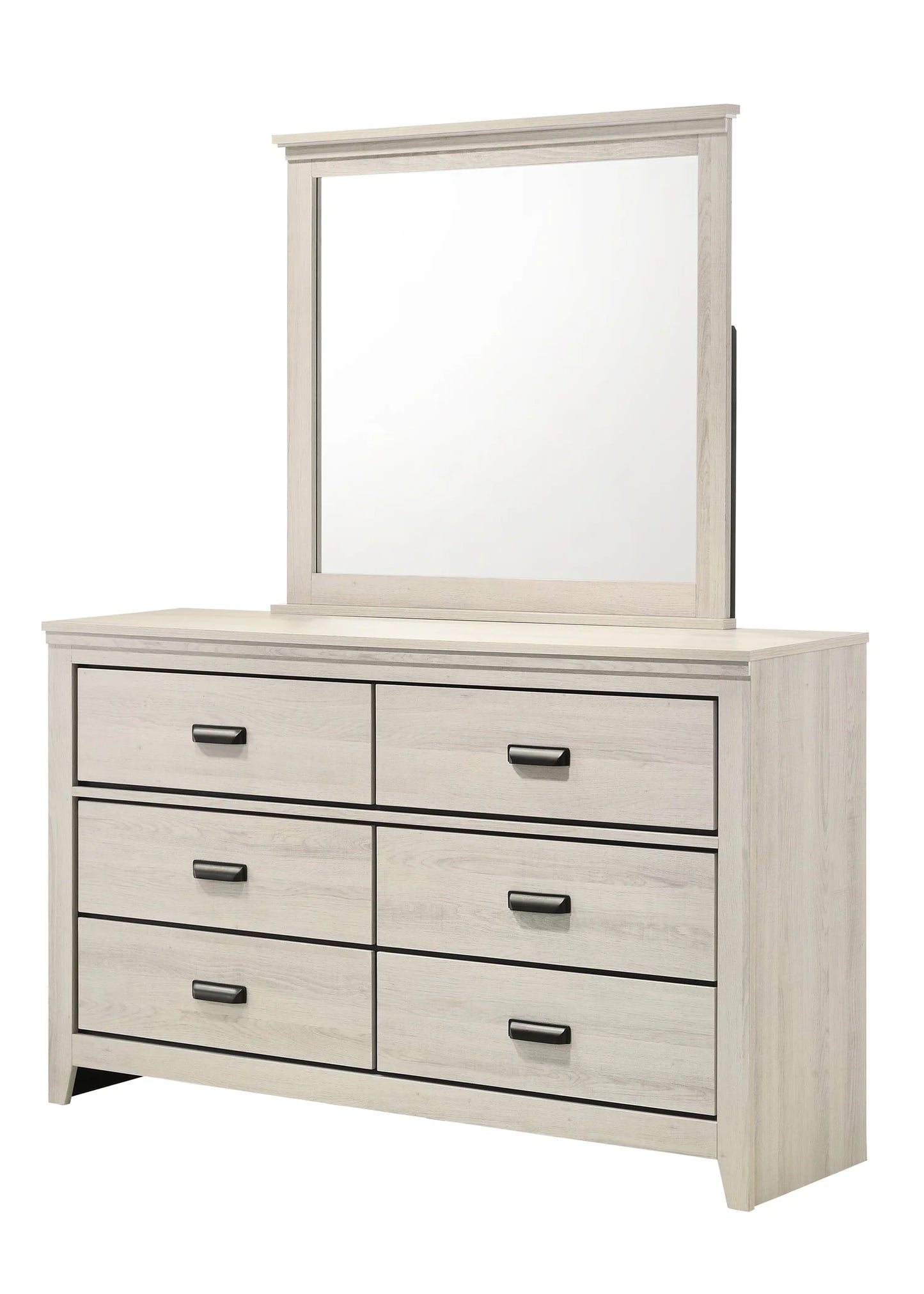 5pcs Carter White Wood Finish Bedroom Set