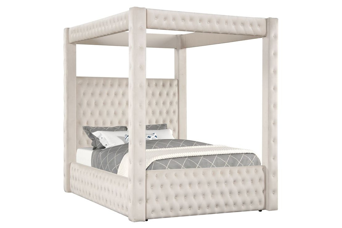 Castle Beige Canopy Platform Bedframe