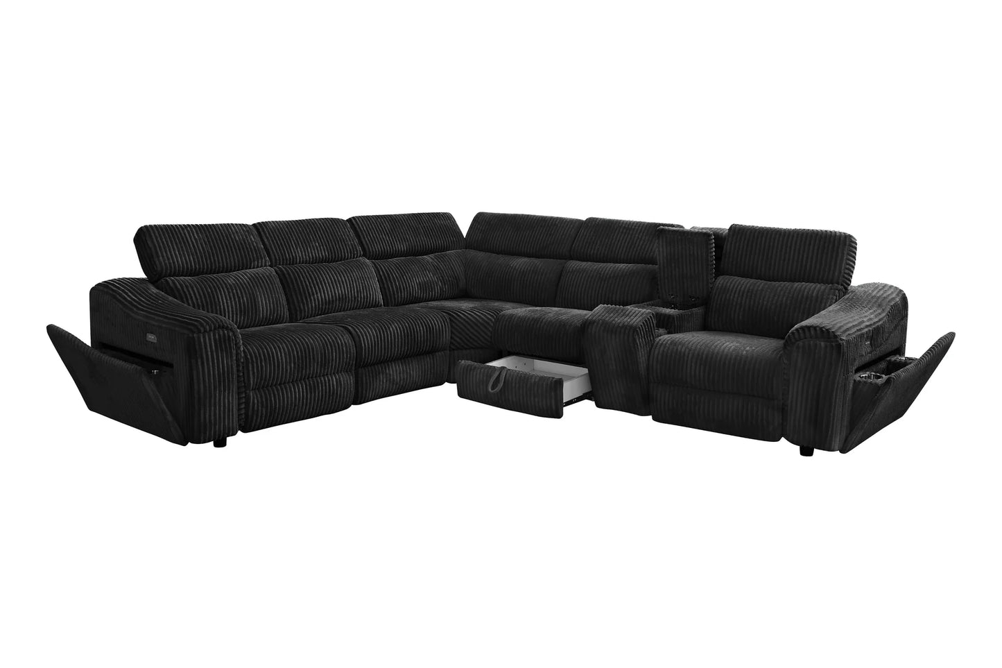 S7033 Yash (Black) Sectional
