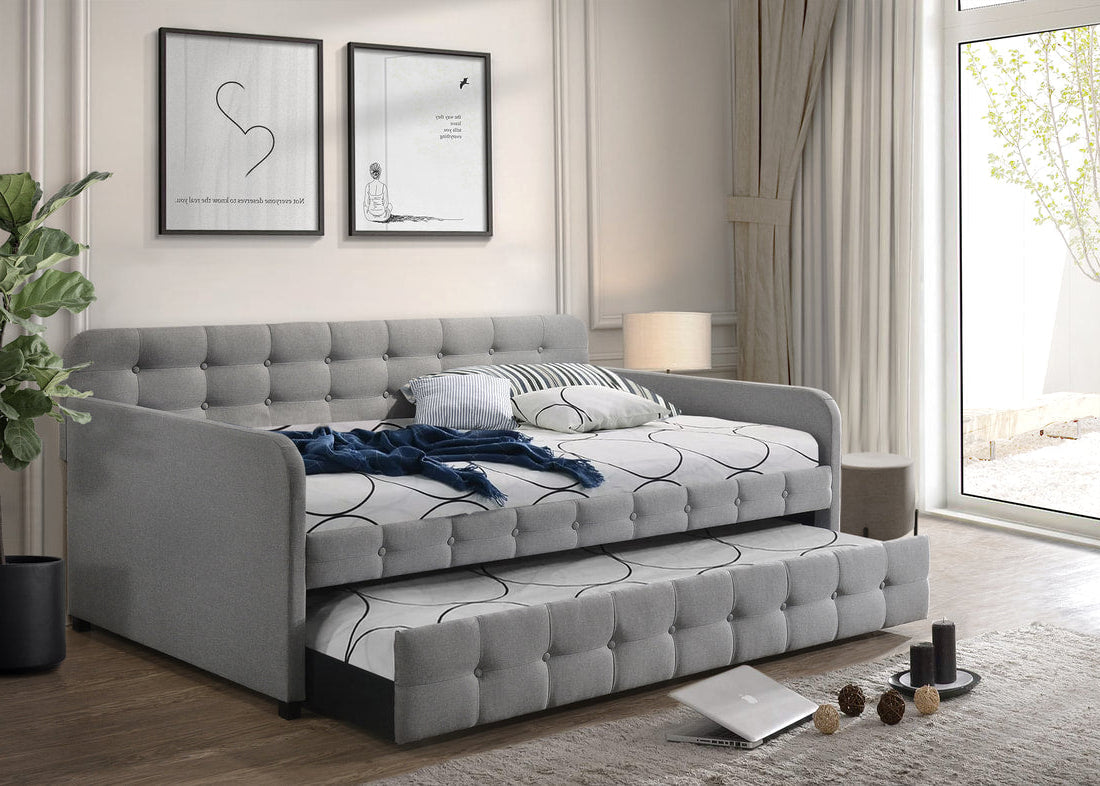 Chase Grey Linen Daybed with Trundle
